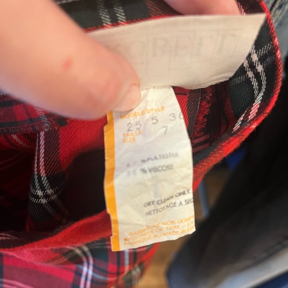 Vintage red plaid skirt, 25/xs - Picture 6 of 7